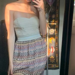 Strapless mini dress